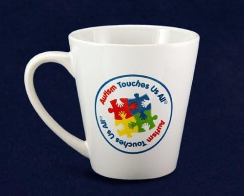 Autism Awareness Coffee Cup "Autism Touches Us All" The Missing Piece Puzzle Company