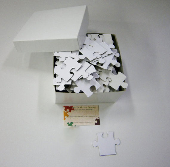 Blank White Puzzle for a Unique Wedding Guest Book The Missing Piece Puzzle Company