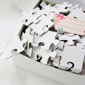 Blank White Puzzle for a Unique Wedding Guest Book  - 80 Puzzle Pieces (approx. 16 x 20) The Missing Piece Puzzle Company