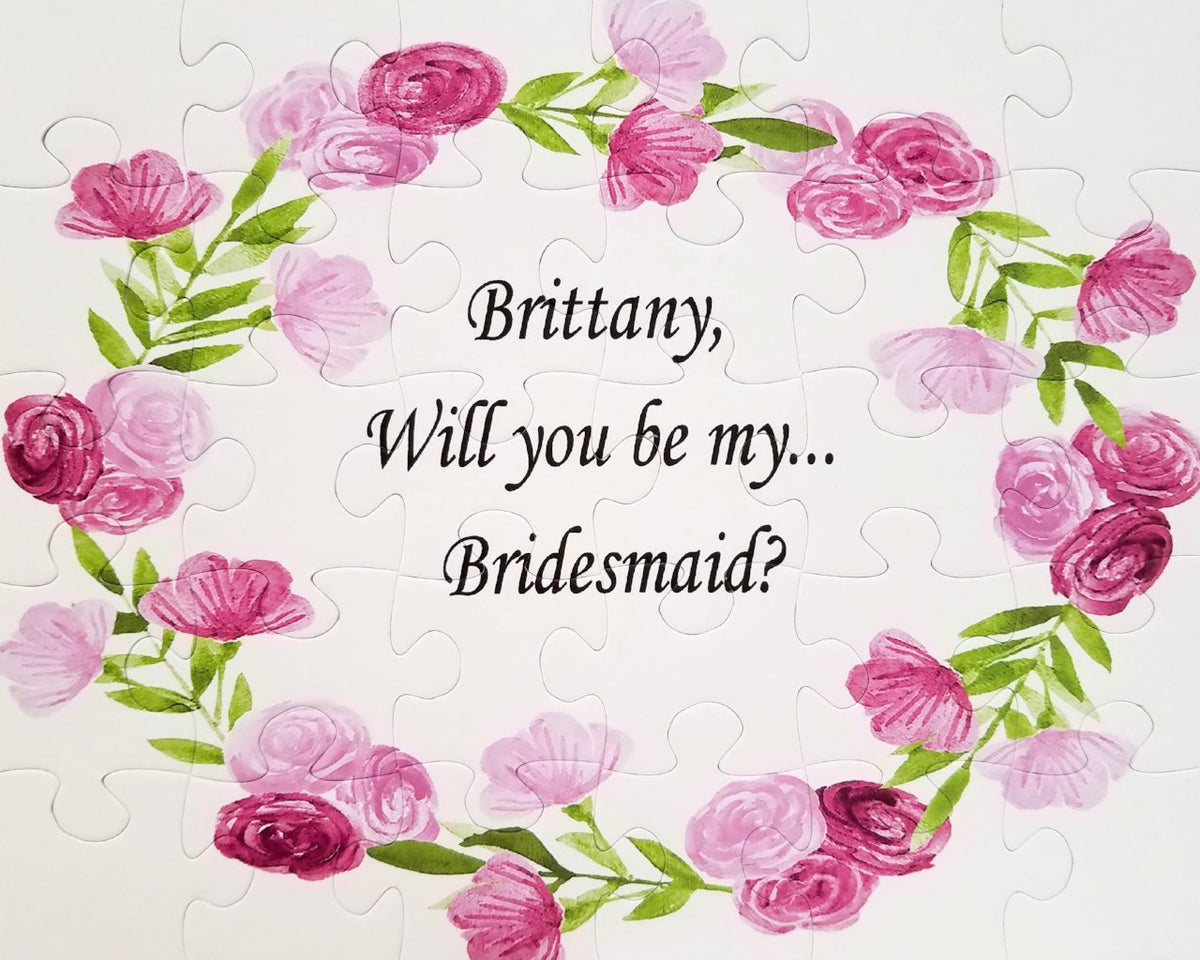 Large Bridesmaid Proposal Keepsake Puzzle - Customized Bridesmaid Proposal The Missing Piece Puzzle Company