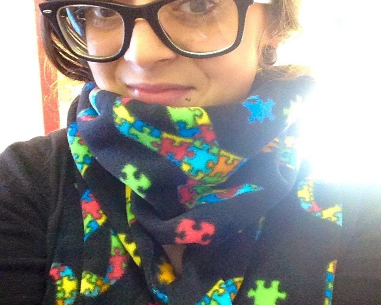 Black Autism Awareness Jigsaw Puzzle Ribbon Scarf The Missing Piece Puzzle Company