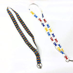 lanyards with puzzle pieces.  Badge holders with puzzle pieces.  Autism awareness lanyards
