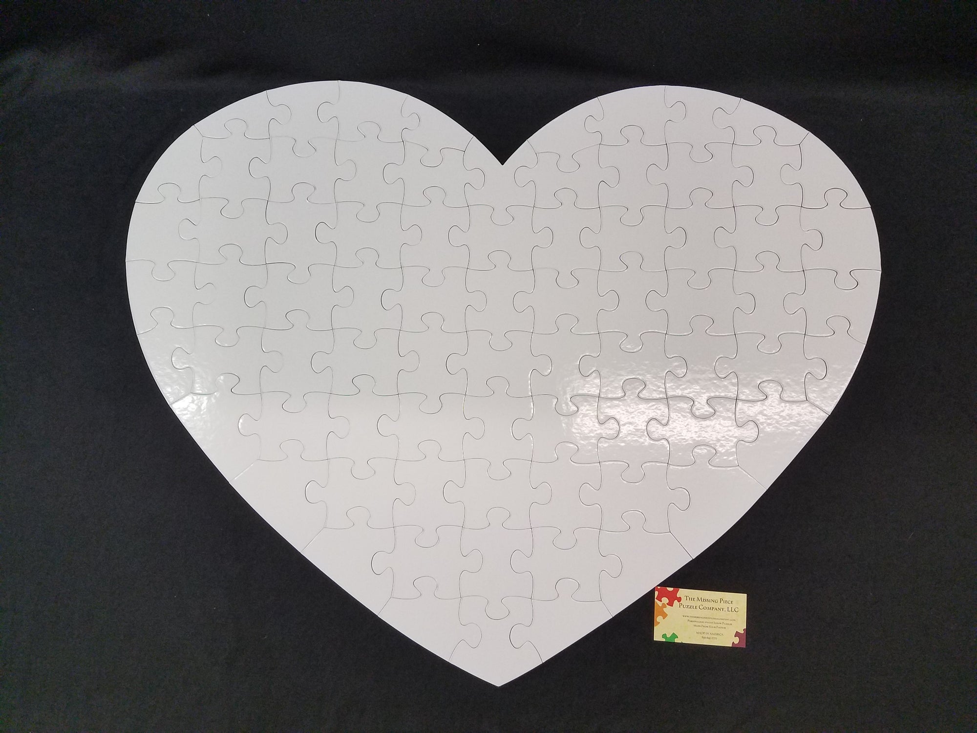 Giant Heart Shaped Guest Book Puzzle with extra large White Puzzle Pieces The Missing Piece Puzzle Company