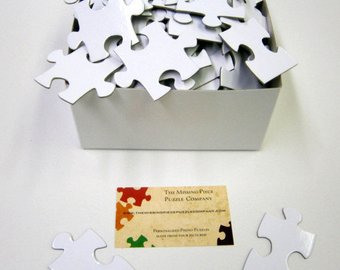 Blank White Puzzle for a Unique Wedding Guest Book  - 104 Puzzle Pieces  FB The Missing Piece Puzzle Company