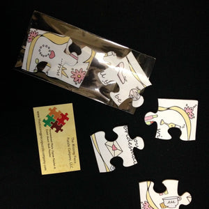 Custom Post Card Size Puzzles. Design your own puzzle with 6 pieces. The Missing Piece Puzzle Company