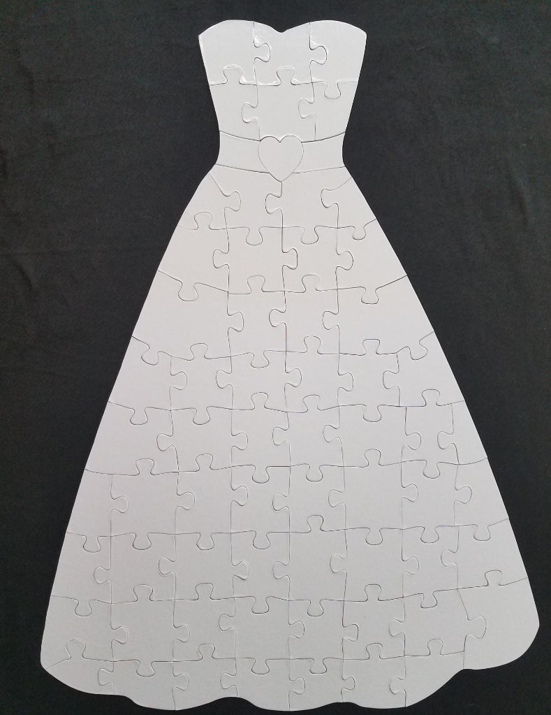 Wedding Dress Puzzle for Unique Alternative Guest Book Idea The Missing Piece Puzzle Company