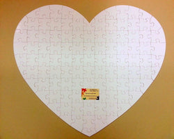 Giant Heart Shaped Guest Book Puzzle with White Puzzle Pieces The Missing Piece Puzzle Company