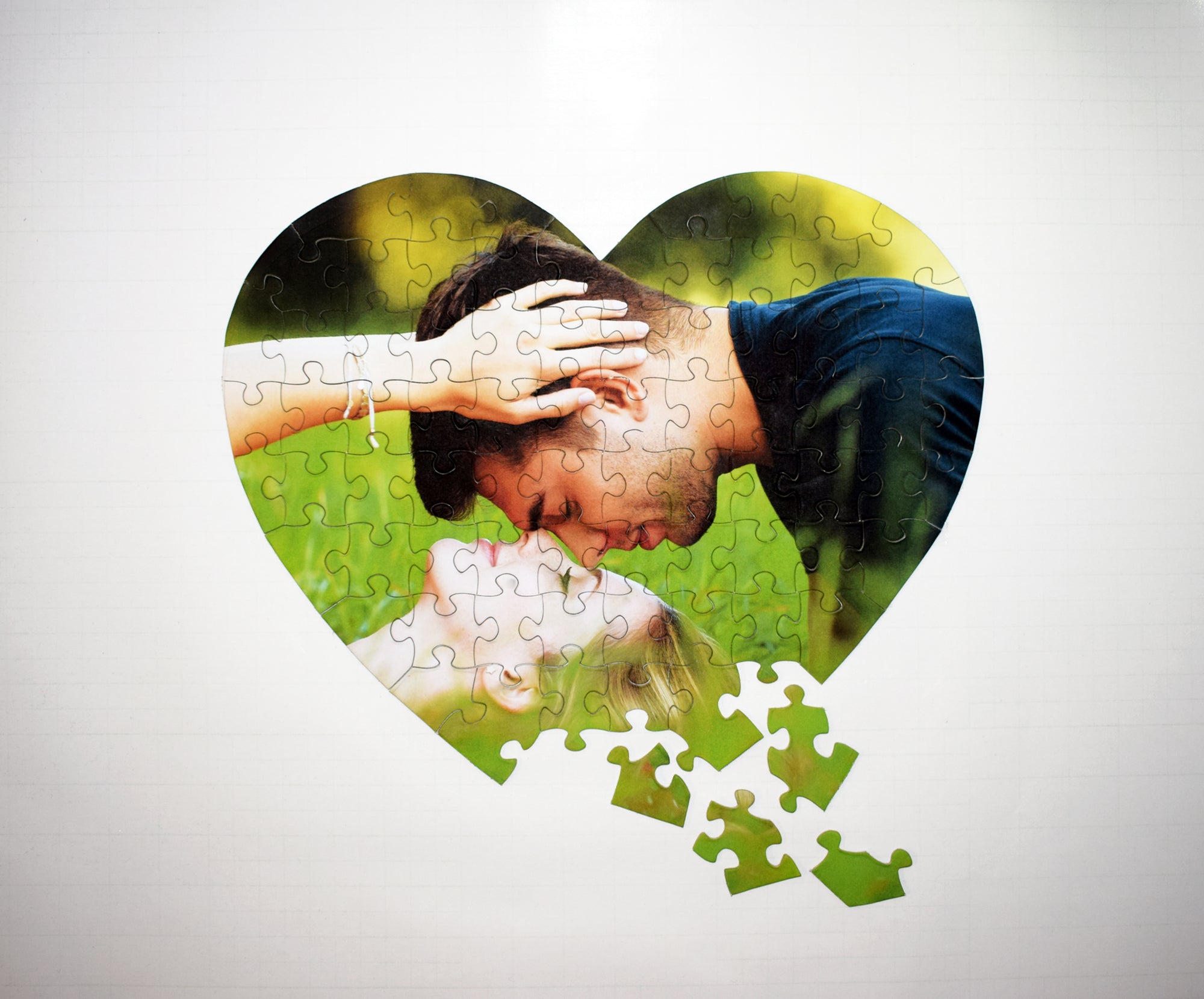 Heart Shaped Custom Puzzle for Date Nite fun. FB The Missing Piece Puzzle Company
