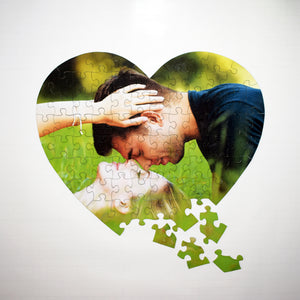 Heart Shaped Custom Puzzle for Date Nite fun. FB The Missing Piece Puzzle Company