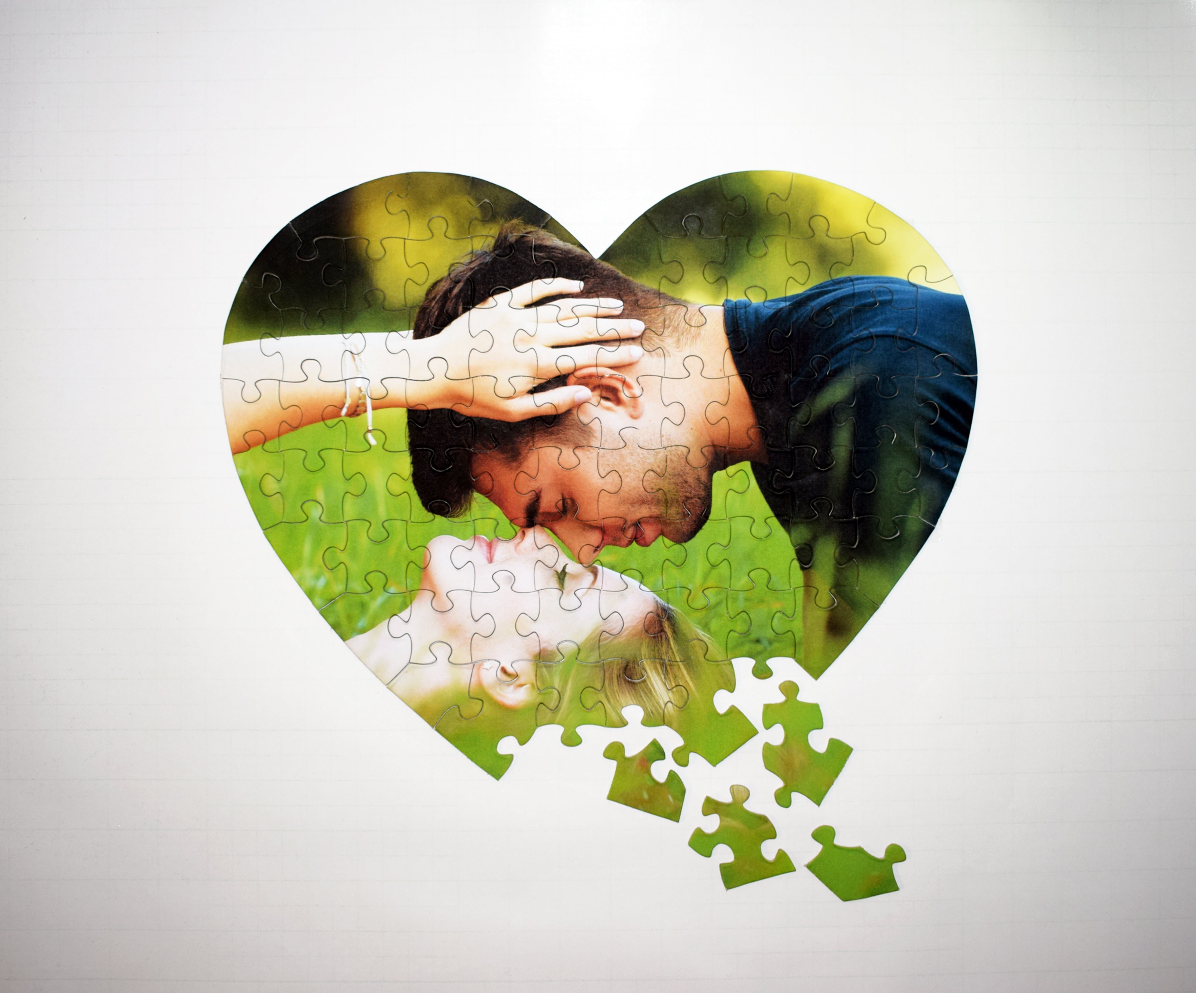 Heart Shaped Custom Puzzle for Date Nite fun. FB The Missing Piece Puzzle Company