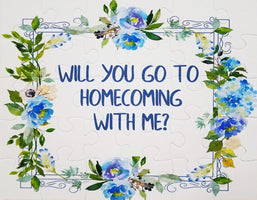 Ask a date to HOCO with a puzzle.  Homecoming proposal with puzzle.  by The Missing Piece Puzzle Company