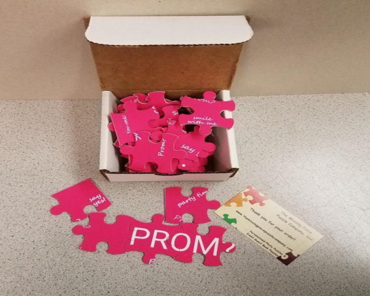 Unique PROMPOSAL.  Prom Proposal Puzzle.  Ask Her or Him to the Prom with a puzzle. The Missing Piece Puzzle Company