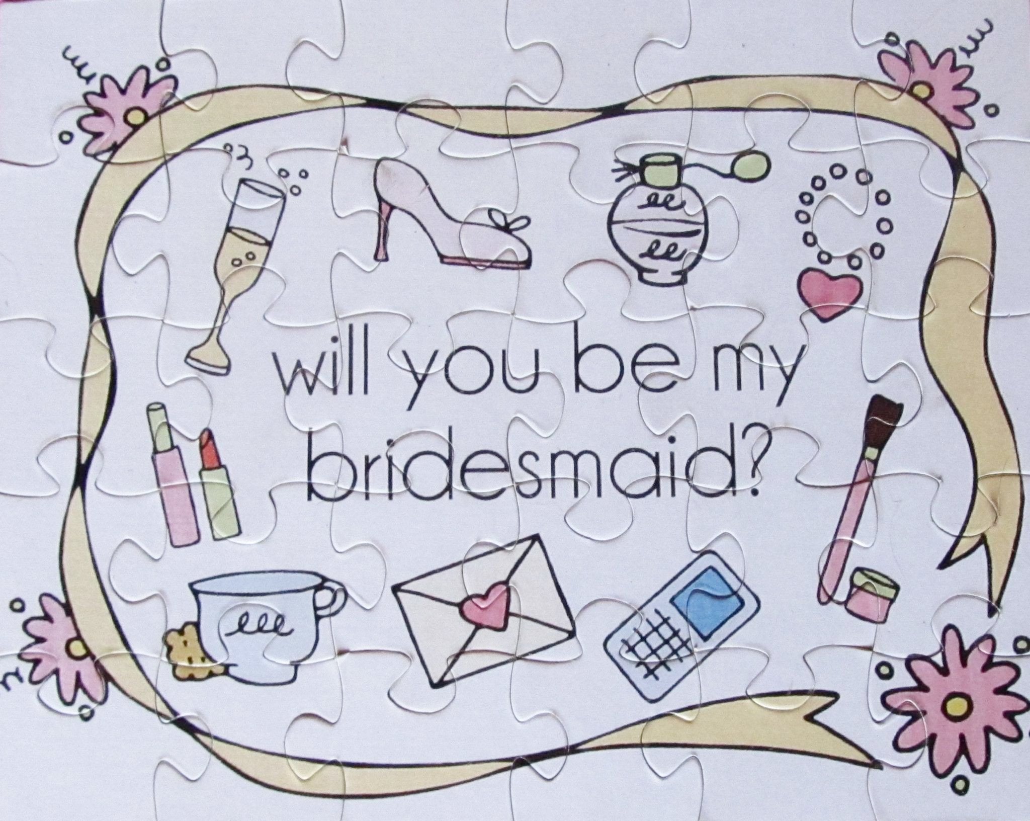 Will You Be In My Wedding Puzzle.  Ask your Bridesmaid, Flower Girl (8x10) The Missing Piece Puzzle Company