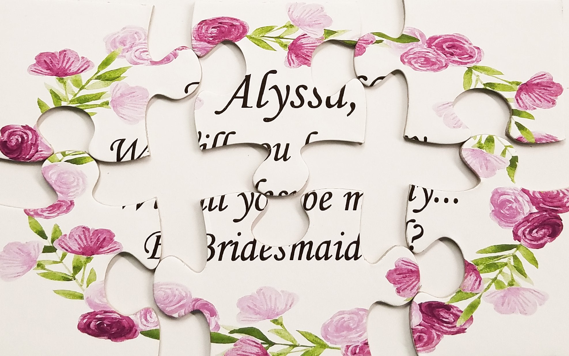 Will You Be My Bridesmaid Jigsaw Puzzle.  Ask Flower Girl With A Keepsake The Missing Piece Puzzle Company