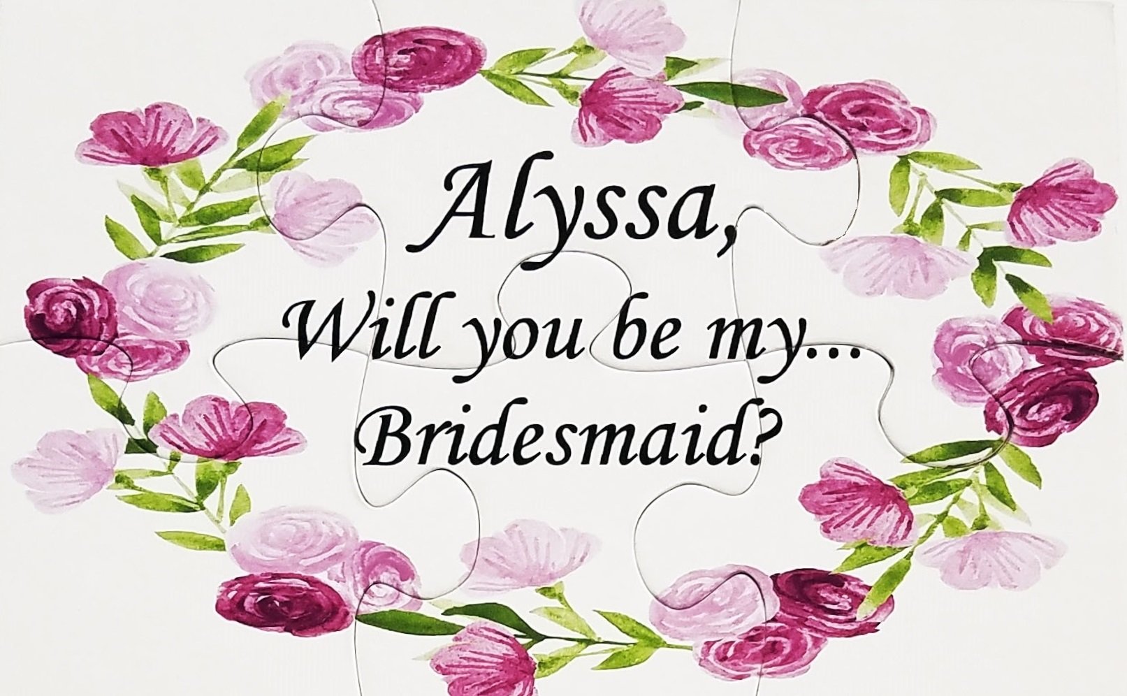 Will You Be My Bridesmaid Jigsaw Puzzle.  Ask Flower Girl With A Keepsake The Missing Piece Puzzle Company